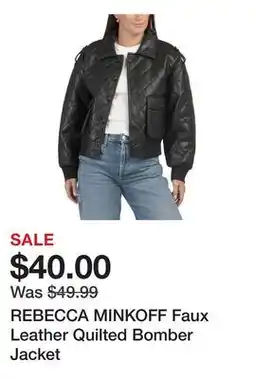 Marshalls REBECCA MINKOFF Faux Leather Quilted Bomber Jacket offer