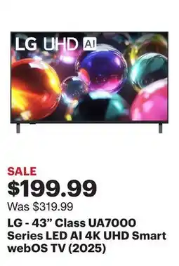 Best Buy LG - 43 Class UA7000 Series LED AI 4K UHD Smart webOS TV (2025) offer