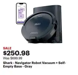 Best Buy Shark - Navigator Robot Vacuum + Self-Empty Base - Gray offer