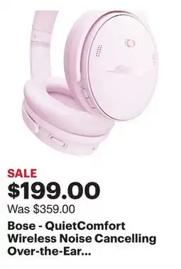 Best Buy Bose - QuietComfort Wireless Noise Cancelling Over-the-Ear Bluetooth Headphones - Petal Pink offer