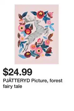 Ikea PJÄTTERYD Picture, forest fairy tale offer