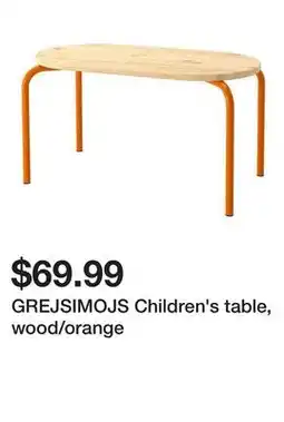 Ikea GREJSIMOJS Children's table, wood/orange offer