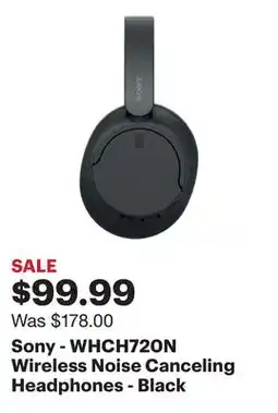 Best Buy Sony - WHCH720N Wireless Noise Canceling Headphones - Black offer