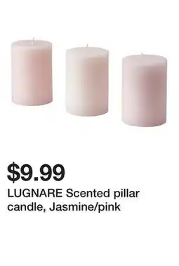 Ikea LUGNARE Scented pillar candle, Jasmine/pink offer