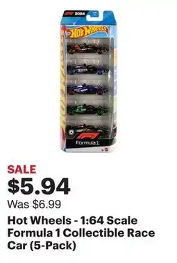 Best Buy Hot Wheels - 1:64 Scale Formula 1 Collectible Race Car (5-Pack) offer