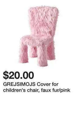 Ikea GREJSIMOJS Cover for children's chair, faux fur/pink offer
