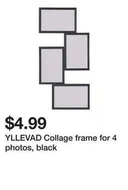 Ikea YLLEVAD Collage frame for 4 photos, black offer