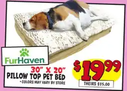 Ollie's FurHaven PILLOW TOP PET BED offer