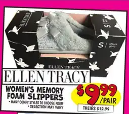 Ollie's ELLEN TRACY WOMEN'S MEMORY FOAM SLIPPERS offer