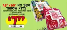 Ollie's 48 X 60 NO SEW THROW KITS offer