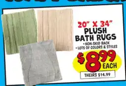 Ollie's 20 X 34 PLUSH BATH RUGS offer