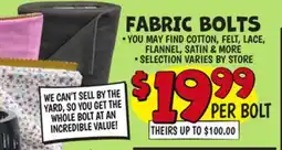 Ollie's FABRIC BOLTS offer