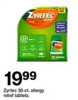 Target Zyrtec allergy relief tablets offer
