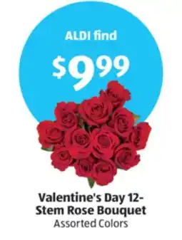 Aldi Valentine's Day 12-Stem Rose Bouquet offer