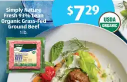 Aldi Simply Nature Fresh 93% Lean Organic Grass-Fed Ground Beef offer