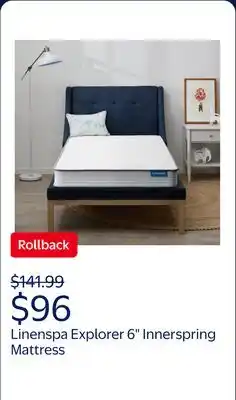 Walmart Linenspa Explorer 6 Firm Tight Top Innerspring Mattress, Twin offer