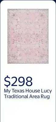 Walmart My Texas House Lucy Traditional Indoor Washable 9' x 12' Area Rug offer