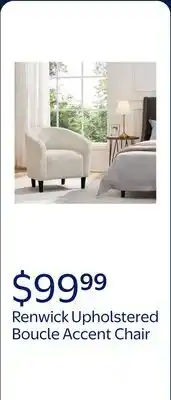 Walmart Renwick Upholstered Boucle Accent Chair for Livingroom, Ivory offer