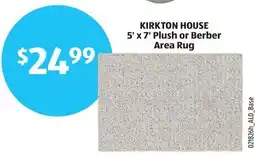 Aldi KIRKTON HOUSE 5' x 7' Plush or Berber Area Rug offer