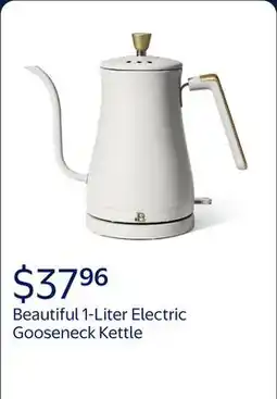 Walmart Beautiful 1-Liter Electric Gooseneck Kettle 1200 W, White Icing by Drew Barrymore offer