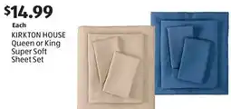 Aldi KIRKTON HOUSE Queen or King Super Soft Sheet Set offer