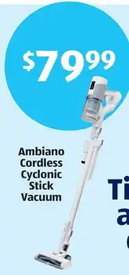 Aldi Ambiano Cordless Cyclonic Stick Vacuum offer
