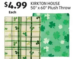 Aldi KIRKTON HOUSE 50 x 60 Plush Throw offer