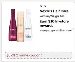 Walgreens Nexxus Hair Care offer