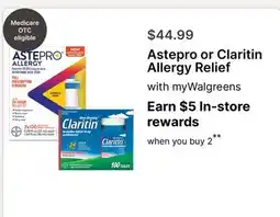 Walgreens Astepro or Claritin Allergy Relief offer