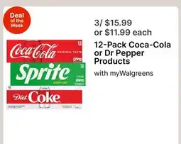 Walgreens 12-Pack Coca-Cola or Dr Pepper Products offer