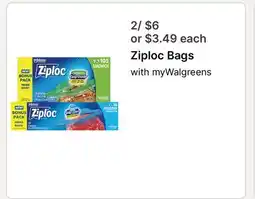 Walgreens Ziploc Bags offer