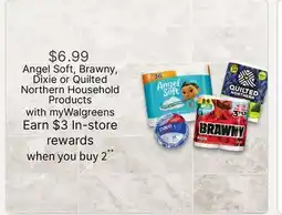 Walgreens Angel Soft, Brawny, Dixie or Quilted Northern Household Products offer