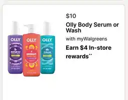 Walgreens Olly Body Serum or Wash offer