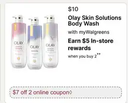 Walgreens Olay Skin Solutions Body Wash offer