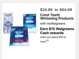 Walgreens Crest Teeth Whitening Products offer