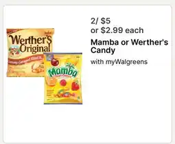 Walgreens Mamba or Werther's Candy offer