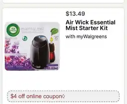 Walgreens Air Wick Essential Mist Starter Kit offer