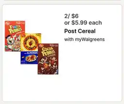 Walgreens Post Cereal offer