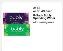 Walgreens 8-Pack Bubly Sparkling Water offer