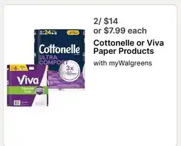 Walgreens Cottonelle or Viva Paper Products offer