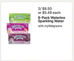 Walgreens 8-Pack Waterloo Sparkling Water offer