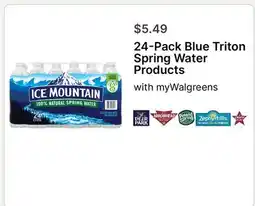 Walgreens Blue Triton Spring Water Products offer