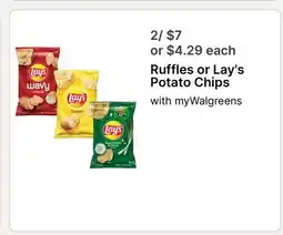 Walgreens Ruffles or Lay's Potato Chips offer