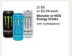Walgreens Monster or NOS Energy Drinks offer