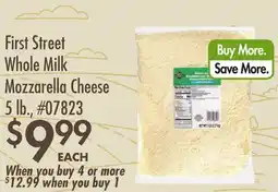 Smart & Final First Street Whole Milk Mozzarella Cheese offer
