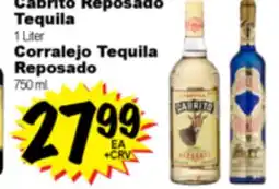 Superior Grocers Cabrito Reposado Tequila 1 Liter, Corralejo Tequila Reposado 750 ml offer