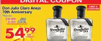 Superior Grocers Don Julio Claro Anejo 70th Anniversary offer