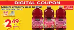 Superior Grocers Langers Cranberry Juice Cocktail offer