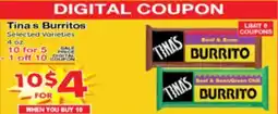 Superior Grocers Tina's Burritos offer