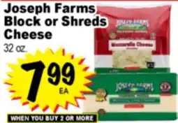 Superior Grocers Joseph Farms Block or Shreds Cheese offer